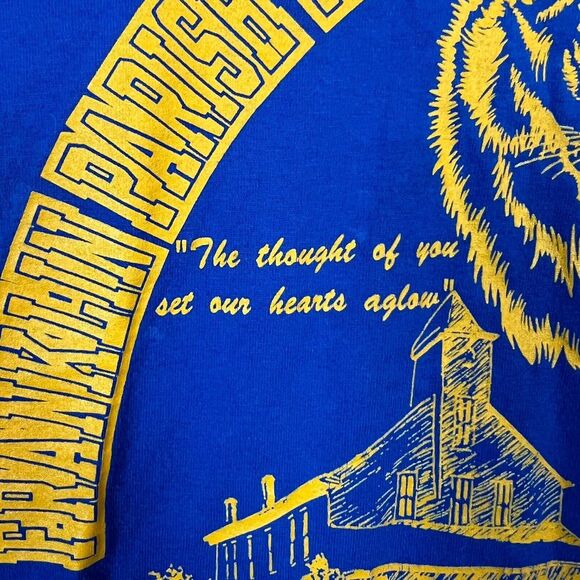 Vintage Franklin Parish Training School Shirt Adult XL Blue Single Stitch 90s - Picture 3 of 11